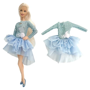NK 1 бр. Синя рокля 1/6 BJD дрехи мода дантела екипировки парти пола за кукла Барби за 11.5