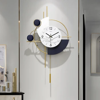 Nordic Light Luxury Art Wall Clock Swing Pendulum Hanging Silent Creative Modern Wall Clock Living Room reloj pared Home Decor