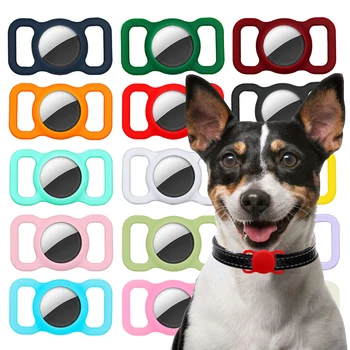 Pet Collar Airtags Капак на ръкава за Apple Tracker Locator Air Tag Cat Dog Anti-lost Belt силиконов протектор Case за Airtag