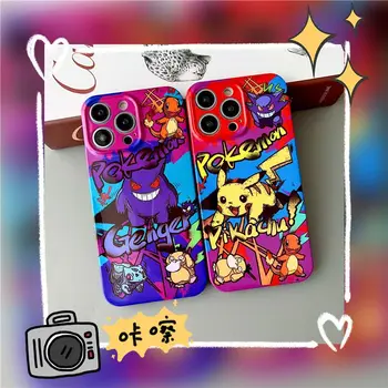 Pokemon Pikachu Gengar Art Телефон Калъф за Apple iPhone 14 13 12 11 Mini XS XR X Pro MAX 8 7 Plus Нов гръб Feilin филм твърда корица