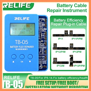 RELIFE TB-05 Инструмент за ремонт на батерии за IP11-13 / Pro / Pro Max Данни за батерията Предупреждение за здравето на батерията Грешка Коригиране на четене Писане