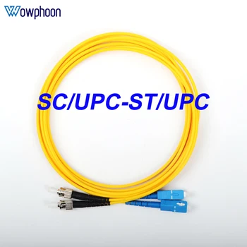 SC/UPC-ST/UPC вътрешен 1/2/3/5/10/15/20M 9/125um 3.0mm Singlemode дуплекс оптични влакна кабел кръпка кабел 2 ядро влакно оптичен опашка