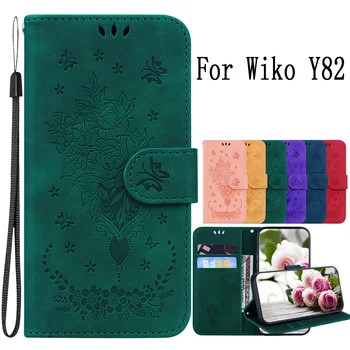 Sunjolly калъфи за мобилни телефони за Wiko Y82 калъф за калъф coque flip wallet