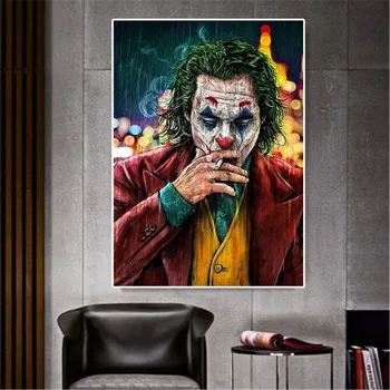 The Joker Man Живопис с маслени бои Комикс-Жокер Принтове Плакат за стена Начало Декор Живопис Стенни картини за декорация на хол