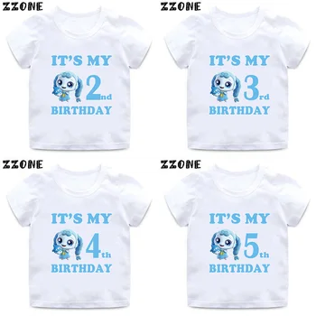 Tini Ping 캐치! 티니핑 Print Girls Clothes It's My 1 2 3 4 5 6 7 8 9 Years Birthday Kids T shirt Korean Kawaii Baby Children T-Shirts