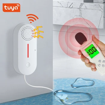 Tuya WiFi Интелигентен сензор за вода Детектор за изтичане на вода Интелигентен дом Система за безопасност при препълване на наводнения APP Дистанционна аларма Работа с Tuya