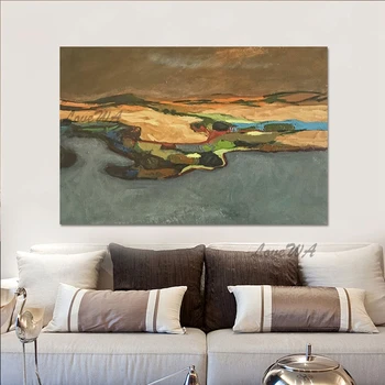 Village Scenery Drawing Hotel Artwork Canvas No Frame Simple Island Modern Abstract Painting Outdoor Wall Decor Art Picture