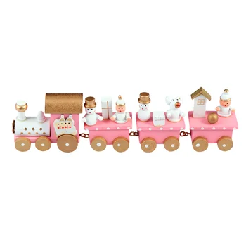Xmas влак деца играчка миниатюрни Коледа влак Коледа влак под дърво десктоп влак набор Коледа влак декорации