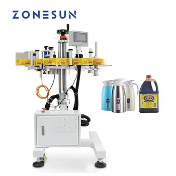 ZONESUN Автоматична машина за етикетиране на странично етикетиране Апликатор за етикети за етикети Дозатор за стикери за кутия за бутилка ZS-TB852