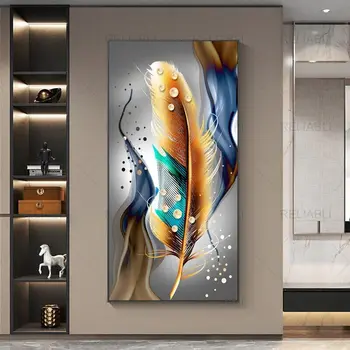 Абстрактен перо печат изкуство платно плакат за хол декор дома стена картина