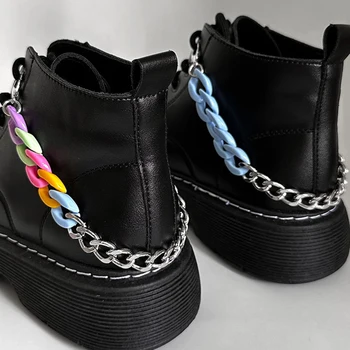 Акрилна метална верига за снаждане кофа за обувки Сладки цветни подвижни обувки декорация аксесоари за Мартин ботуши платно обувки