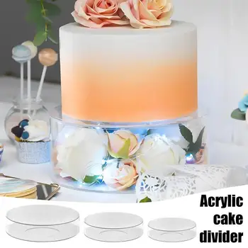 Акрилна стойка за торта Акрилна цилиндрична щранг Прозрачна запълваща се централна част Кръгла декоративна стойка Десертен пиедестал за сватба