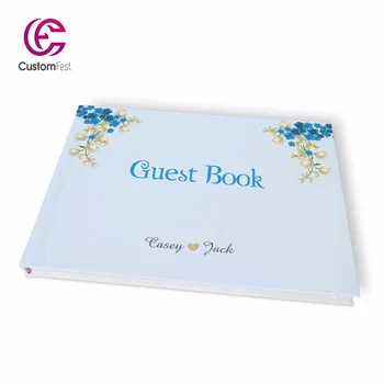 Безплатна доставка Сватбено злато декорирана персонализирана книга за гости GB002V