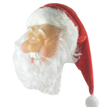 Весела Коледа Дядо Коледа костюм латекс маска на открито сладък Дядо Коледа костюм маскарад перука брада обличане парти косплей
