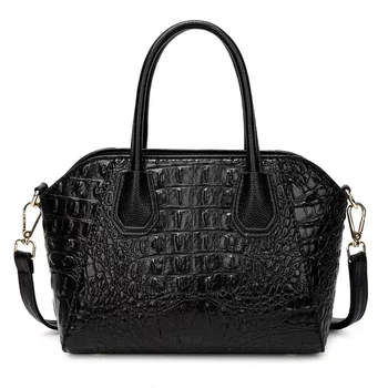 Висококачествен крокодил луксозни кожени чанти жени чанти дизайнер реколта алигатор чанта голяма пазарска чанта за жени H0
