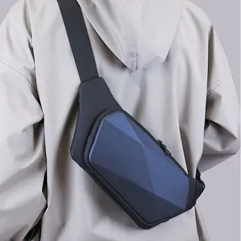 водоустойчив мъжки гърдите чанта практичен цвят контраст Оксфорд кърпа crossbody чанта спортен стил стилен голяма пазарска чанта Унисекс