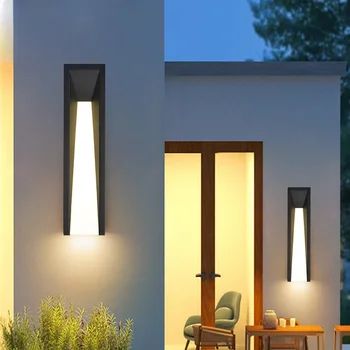 Външна стенна лампа LED черно осветление Външни осветителни тела AC110 220V веранда светлини стена монтирани градинска лампа за вътрешен двор вход