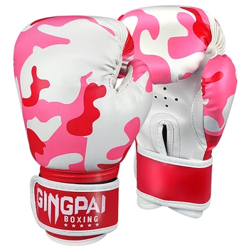 гореща продажба 1 чифт розови деца подарък деца кикбокс кик кутия обучение пробиване пясъчна чанта спортни бойни ръкавици MMA боксови ръкавици