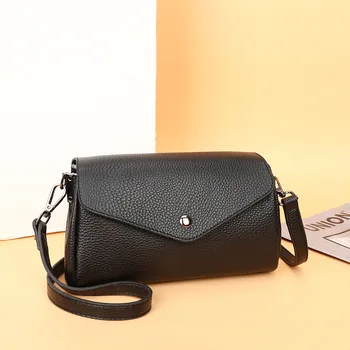 Дамска чанта Висококачествена мека телешка женска чанта за рамо Мода Луксозна марка Messenger 2024 Нови чанти за жени от естествена кожа