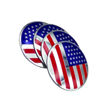 Един комплект (4бр) Център стикер за главина на автомобилното колело 56,5 мм цветна емблема на американския флаг на САЩ