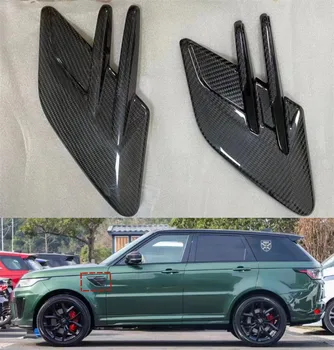 За Land Rover Range Sport 2014-2017/2018-2022 Автомобил от истински въглеродни влакна Предно странично крило Емблема на калника Значка Вятърен нож Качулка Vent
