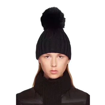 Зимна женска кожа Pom Poms шапка зимна шапка за жени момиче шапка плетени шапки капачка дебели жени skullies Beanies MX1230