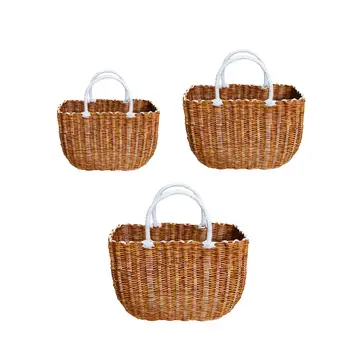 имитация ратан кошница многофункционален супермаркет кошница за пазаруване снек хляб кошница за килер кухня къмпинг шкаф килер