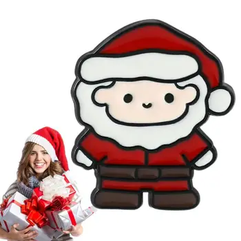 Карикатура Коледен подарък Коледно дърво Дядо Коледа емайл брошка значка деним дрехи раница ПИН сладък сладка жена