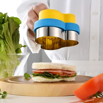 Карикатура сандвич ръб рязане мухъл бисквити рязане плодове цвете щамповане инструмент печене мухъл торта инструмент