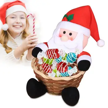 Кошница Коледа бонбони купа Коледа бонбони съхранение кошница притежателя с джинджифил човек пингвин елен снежен човек Санта кукла дропшип