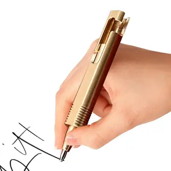 Месингова химикалка Малки писалки за писане за мъже жени дневник писалки месинг къси химикалки за журнал месинг инструменти за писане