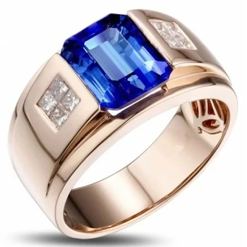 Мода Мъжки пръстени Карбид циркон пръстени Сватба годеж годишнина подарък сексапил Мъже бижута Реколта пръстени