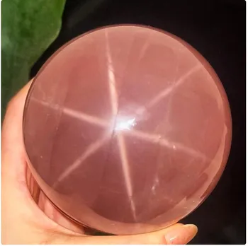 Мозамбик звезда роза кварц сфера кристал лечебен кристал за любов уникален подарък