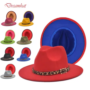 МОМИЧЕ ШАПКА Tuo Toned Fedora Hat Man Leopard Grain Belt Hat Luxury Hat Филц сауна шапка сватба Панама есен шапка шапка женская