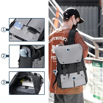 Мъж колеж студент ученическа чанта Оксфорд кърпа открит пътуване раница кражба смарт лаптоп чанта мъже училищни чанти раница