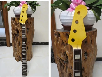 незавършен DIY кленов електрически бас китара главата Neck и Rosewood Fingerboard 20 прагчета за части