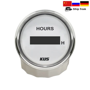 Нов KUS 52mm цифров часов метър 9-32V LCD часомер водоустойчив времемер за автоматична лодка с червена / жълта подсветка