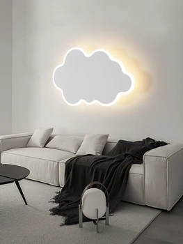 Нова облачна звезда Луна LED стенна лампа се използва за фонова стена спалня нощно шкафче проучване врата бяла без дистанционно управление декорация на дома