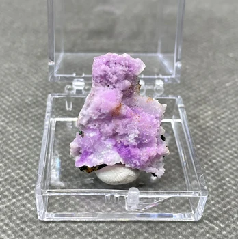 НОВО! 100% натурално розово Арагонит минерали образец камъни и кристали лечебни кристали кварц + кутия размер 3.4cm