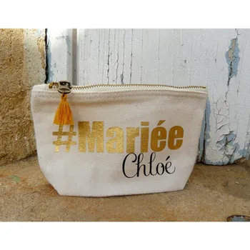 Персонализирана сватба #Mariée Комплект-#Témoin-#EVJF булката Момински подарък грим чанти, грим comestic чанта шаферка благодаря ви услуги