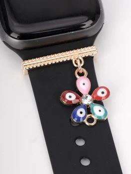 Пет цвят цветен чар каишка декоративен пръстен за Apple Watch силиконова каишка декоративни бижута аксесоари