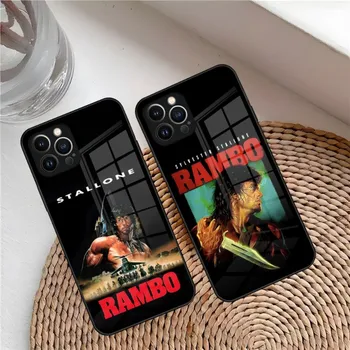 Първа кръв John J Rambo телефон случай за Iphone 14 Pro Max 12 11 13 Mini X 8 Xr Xs 7 Puls 6 стъкло