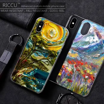 Ретро изкуство маслена живопис пейзаж телефон случай за iPhone 11 12 Pro Max X XS XR 7 8 7Plus 8Plus 6S SE мек силиконов калъф