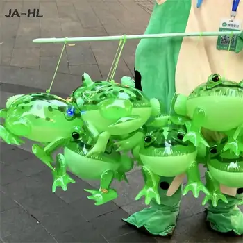 Светеща надуваема зелена подскачаща жаба жаба балон джунгла животно играчка смешно детско парти подарък рожден ден сватбена украса