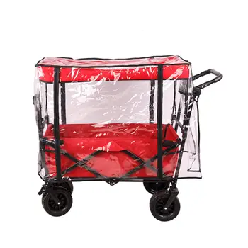 Сгъваема количка за вагони водоустойчив капак навес 85x40x70cm PVC материал здрав прозрачен дъждоустойчив прахоустойчив за пазаруване