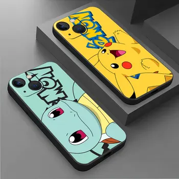 Силиконов калъф за телефон За iPhone 15 14 13 12 мини 11 pro xs max X XR 8 13 Мини 6 7PLUS 15pro 14 Fundas Cover Смешни Pikachu Pokemon