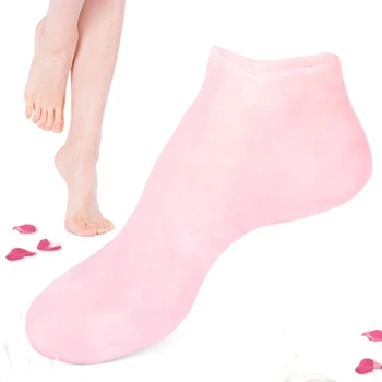 Силиконови овлажняващи чорапи Меки гел чорапи за ремонт на сухи крака напукана пета 37JB