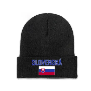 Словакия Флаг на страната Топ печат Мъже Жени Унисекс плетена шапка Зимна есенна шапка Шапка топла шапка
