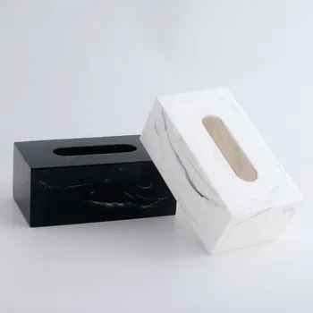 смола мраморна тъкан кутия черно и бяло правоъгълна ред хартия кутия семейство хол спалня декоративни орнаменти хартия чекмедже