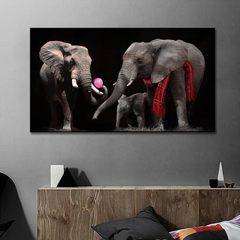 Стенно изкуство платно животински живопис абстрактен африкански слон снимки плакат реколта плакати и отпечатъци декорация дома живопис